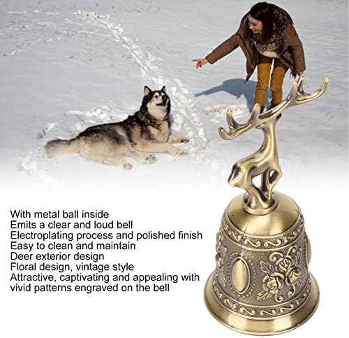 Handglocke aus Metall in Hirschform, Vintage Beschichtung, Rostfrei, Poliert, Hochzeitsglocke für Es
