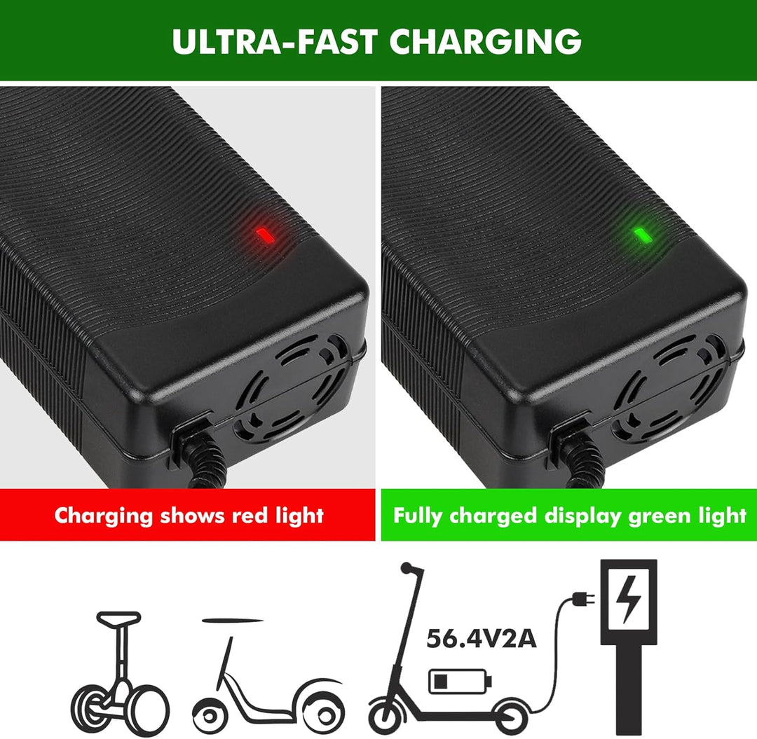 HPGAAVD Ladegeräte für Scooter，54,6V 2A E Scooter Ladegeräte，48V Elektroroller Universal Lithium Bat