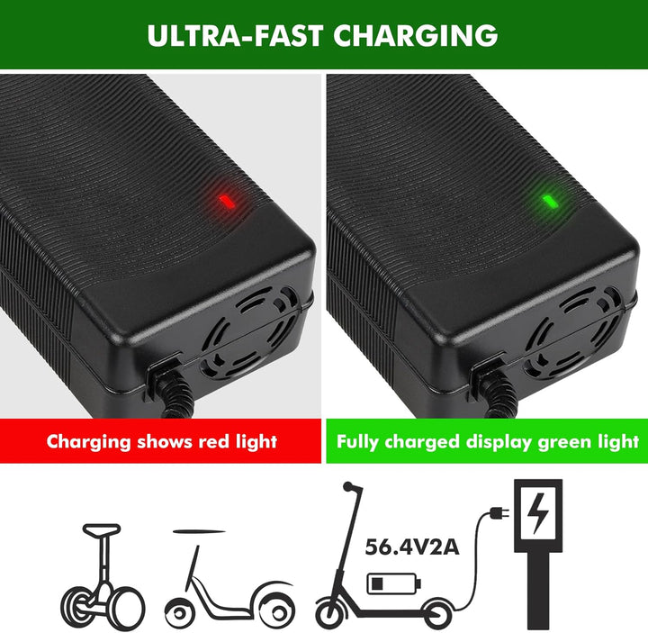 HPGAAVD Ladegeräte für Scooter，54,6V 2A E Scooter Ladegeräte，48V Elektroroller Universal Lithium Bat