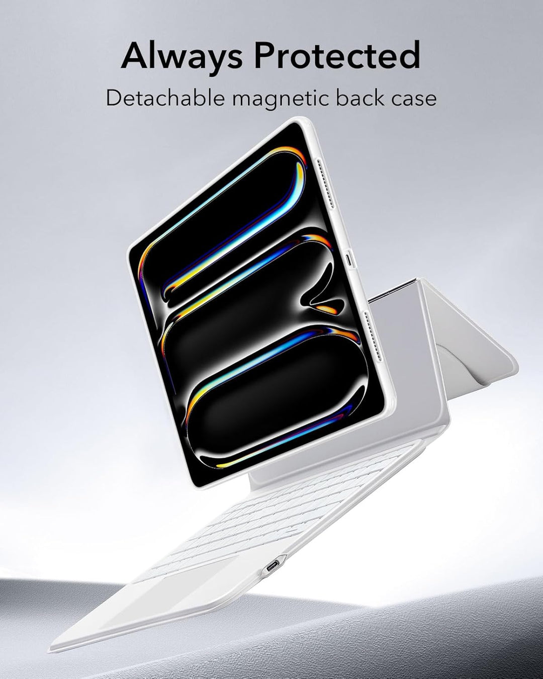 ESR für iPad Pro 11 Zoll (M5/M4, 2025/2024), Tastatur Hülle mit Trackpad, magnetisch abnehmbare Tast