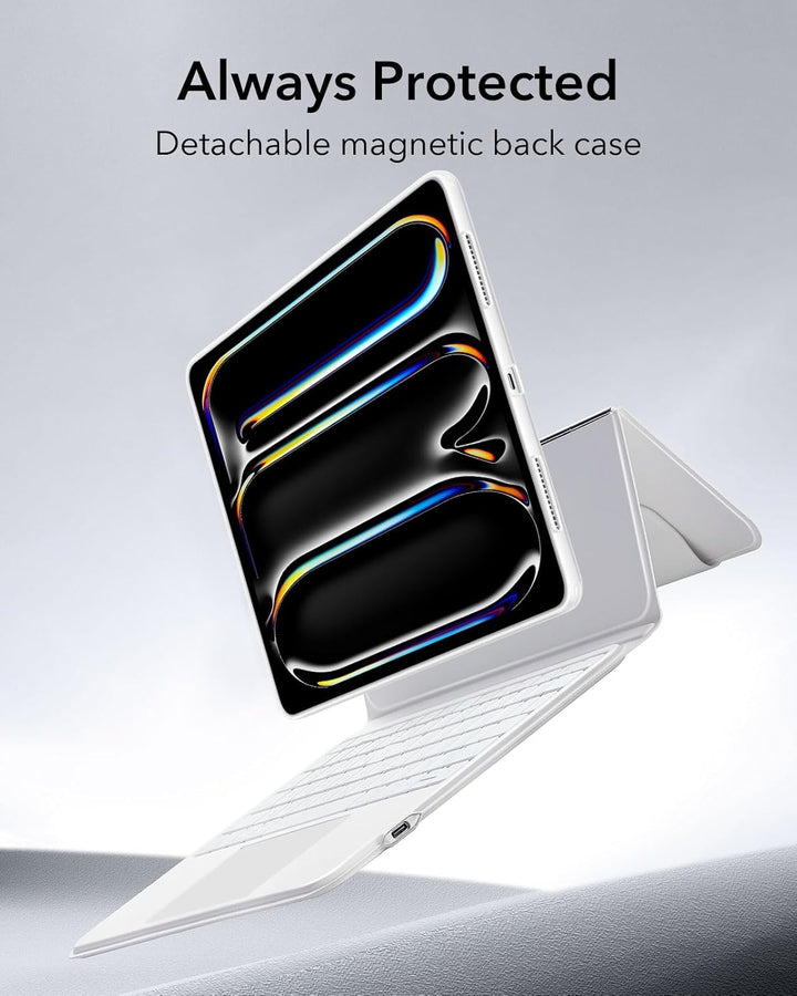 ESR für iPad Pro 11 Zoll (M5/M4, 2025/2024), Tastatur Hülle mit Trackpad, magnetisch abnehmbare Tast