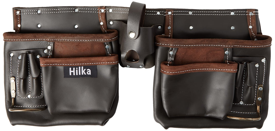 Hilka 77705002 Robuster Werkzeuggürtel, aus Ölgegerbtem Leder, doppelt