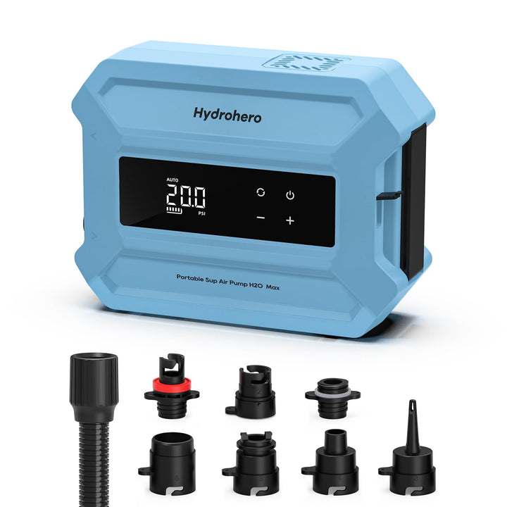 Hydrohero Elektrische SUP Pumpe, 20 PSI SUP Pumpe, 96,2Wh Akku | 4 Min. bis 12 PSI, 1,6 kg Leichtgew