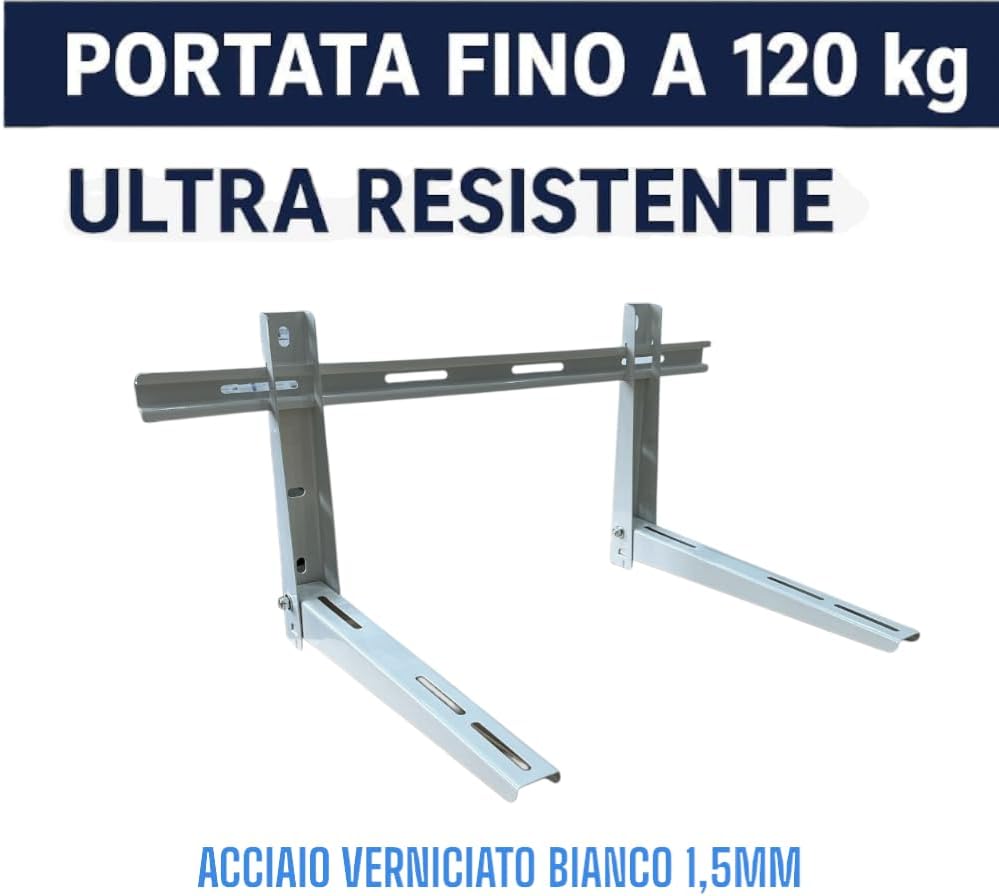 HM, Verstellbare Halterung für Klimaanlage aussen 780 x 365 x 450 mm – Tragkraft 120 kg, verzinkter