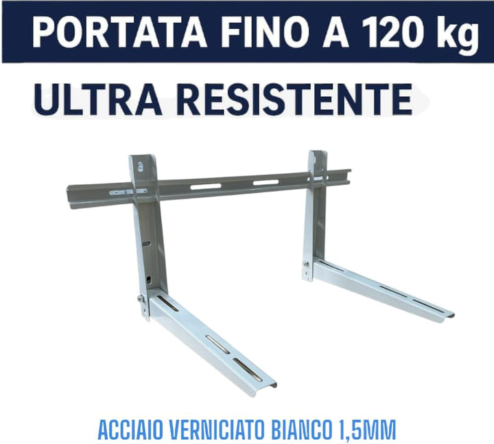 HM, Verstellbare Halterung für Klimaanlage aussen 780 x 365 x 450 mm – Tragkraft 120 kg, verzinkter