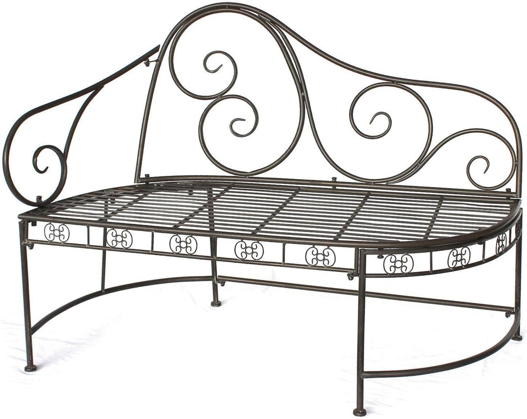 DanDiBo Gartenbank Metall Wetterfest Braun 120 cm Bank Sitzbank 2-Sitzer DY140486 Metallgartenbank m