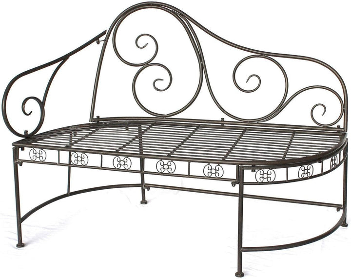 DanDiBo Gartenbank Metall Wetterfest Braun 120 cm Bank Sitzbank 2-Sitzer DY140486 Metallgartenbank m