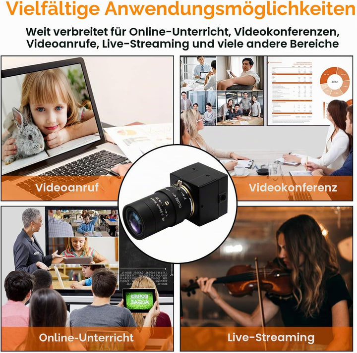 Svpro 5-50mm Varioobjektiv 5MP USB Kamera,10X Optischer Zoom Manual Fokus Webcam mit IR-Sperrfilter