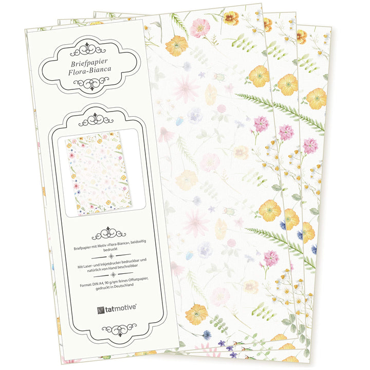Flora-Bianca Briefpapier 500 Blatt Papier DIN A4 beidseitig floral Natur nachhaltig für Frauen Schre