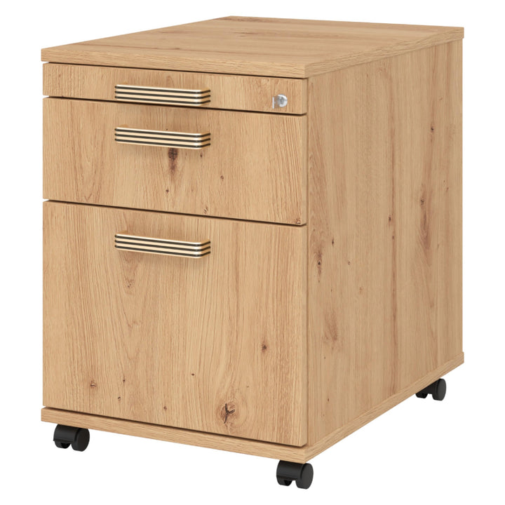 bümö Rollcontainer mit Hängeregistratur, Container abschliessbar aus Holz in Asteiche - Rollwagen fü
