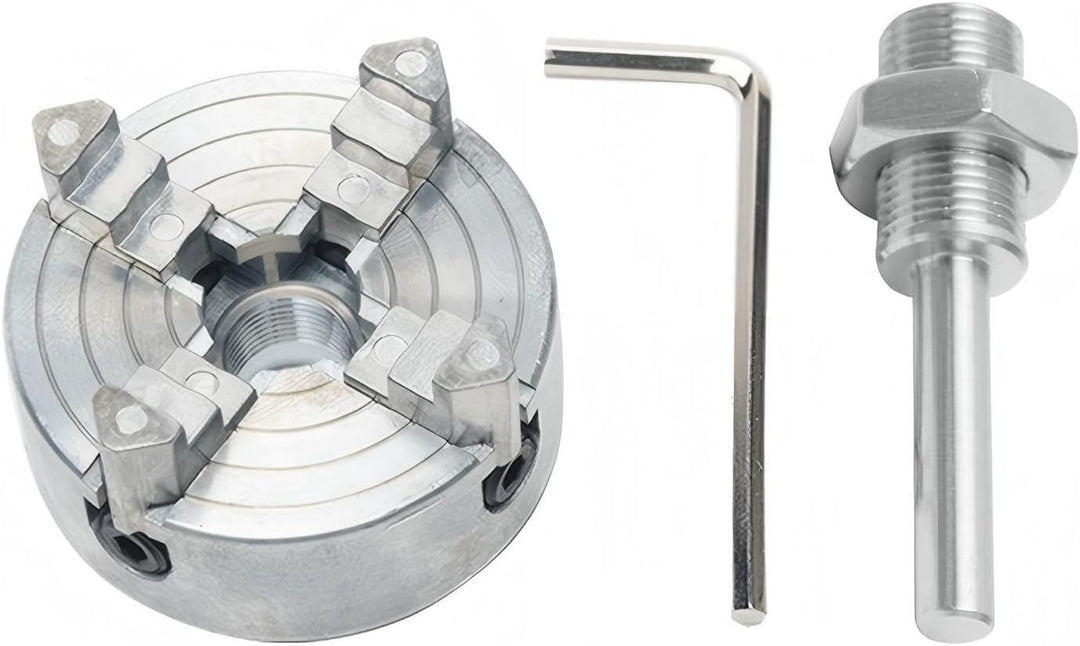 Drehmaschine Vierbackenfutter, 4-Backen-Drehfutter selbstzentrierendes Holzdrehfutter aus Zinklegier