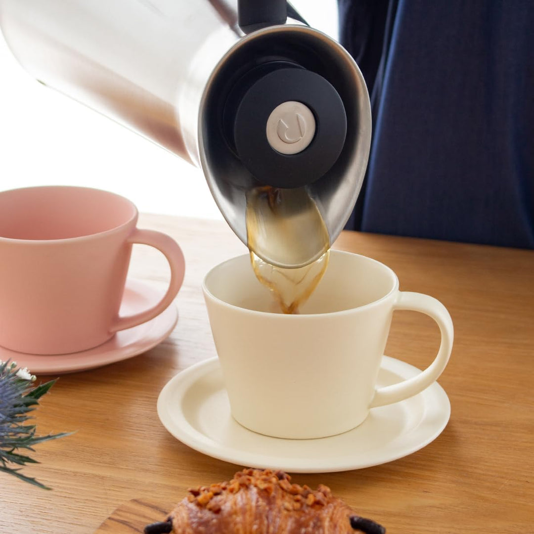 Rosendahl Isolierkanne 1,0 l Grand Cru klassisches Design Tastenfunktion, Stahl 1L Stahl, 1L Stahl
