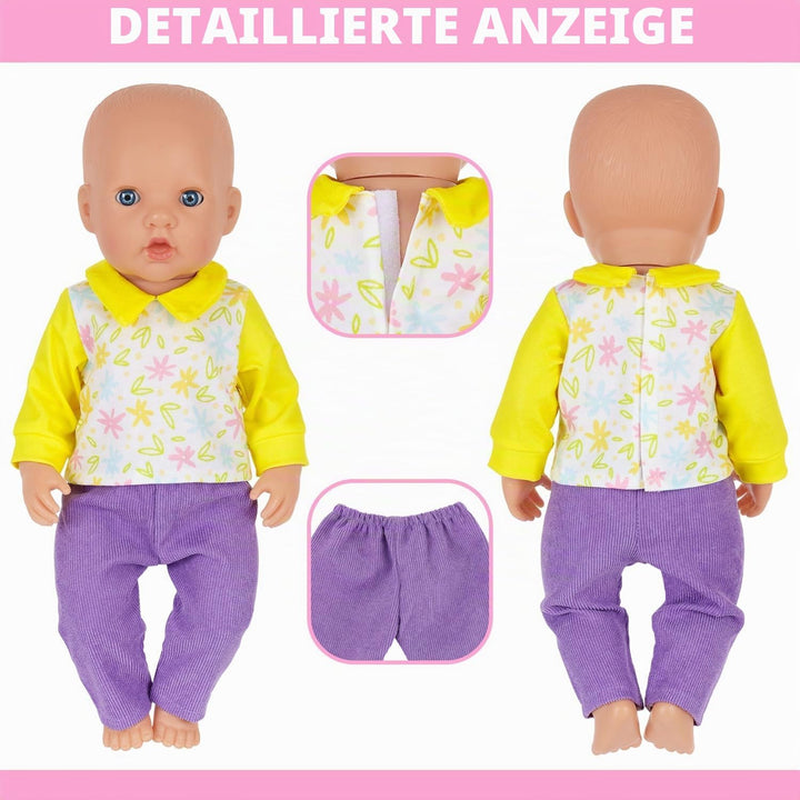 7 Teile Kleidung und Zubehör für Puppen 35-45 cm und 14-18 Zoll Farbige Puppenkleidung Enthält Obert