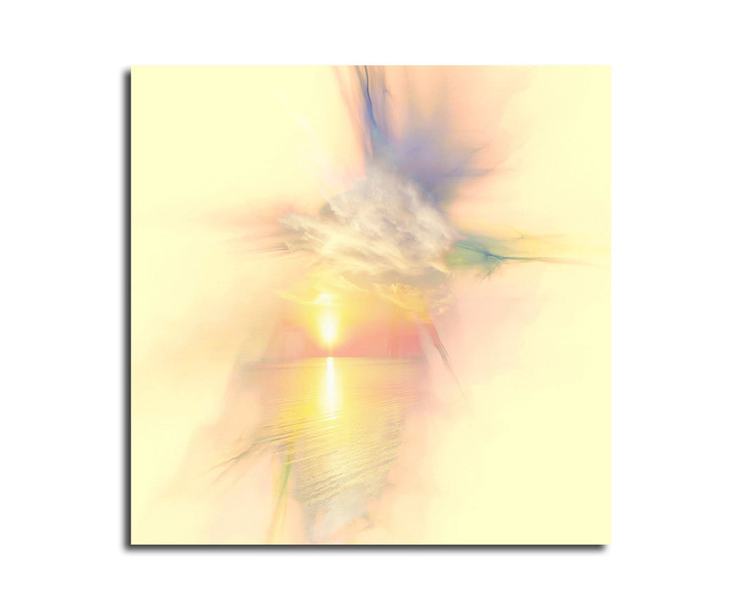 Bild auf Leinwand Abstrakt310_60x60cm Pastell Sonnenuntergang Abstraktes Motiv quadratisches Format