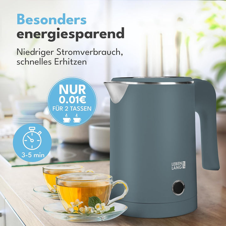 LEBENLANG Reise Wasserkocher Edelstahl Klein 0 5 Liter & BPA-Frei - Reisewasserkocher klein 600W Ene