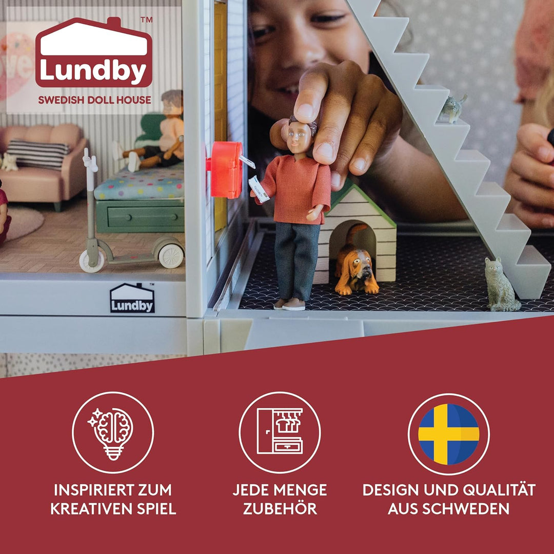 Lundby Puppenhaus Puppen für Familie - Puppenfamilie Nikki - Biegepuppen - Zubehör - Figuren - Masss