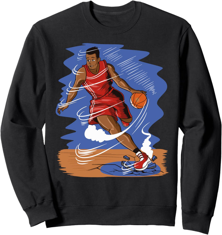 Basketballspieler, der mit dem Ball geschenk dribbelt Sweatshirt