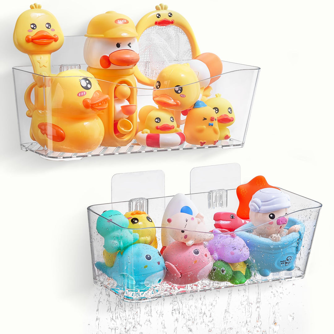 Antimbee Badewannenspielzeug Aufbewahrung Grosse, 2 Stück Duschablage Ohne Bohren, Shower Caddy Dusc