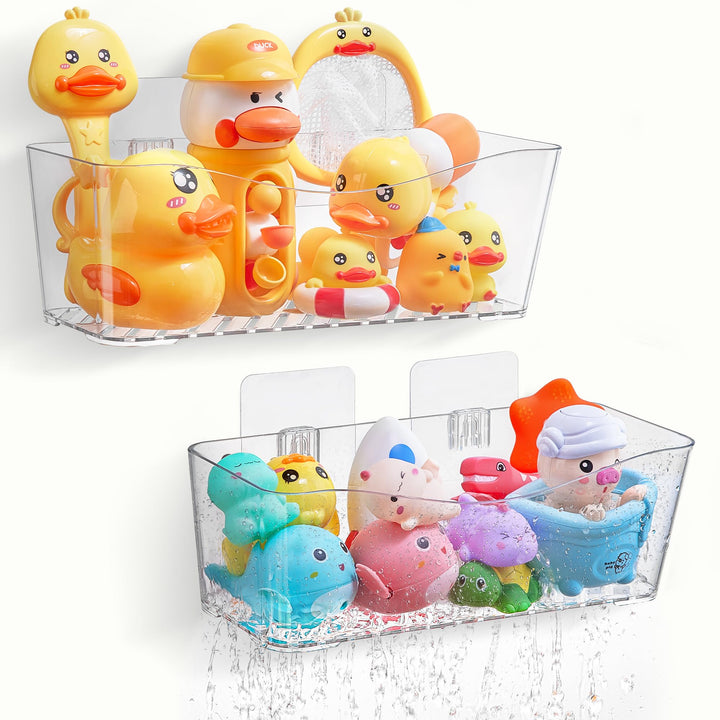 Antimbee Badewannenspielzeug Aufbewahrung Grosse, 2 Stück Duschablage Ohne Bohren, Shower Caddy Dusc