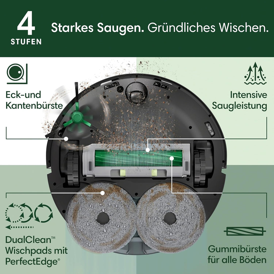 iRobot Roomba Plus 505 Combo Robot + AutoWash Dock Saugroboter mit Wischfunktion - Multifunktinales