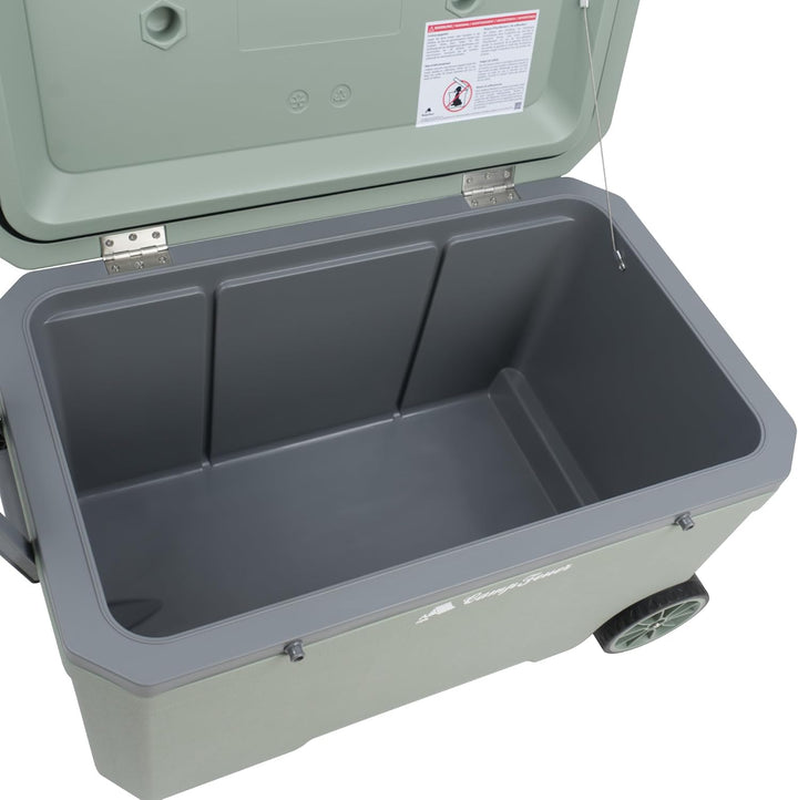 CampFeuer Kühlbox 70 Liter mit Rädern | Rollkühlbox, isolierte Kühlbox mit Griffen, fahrbare Cooling
