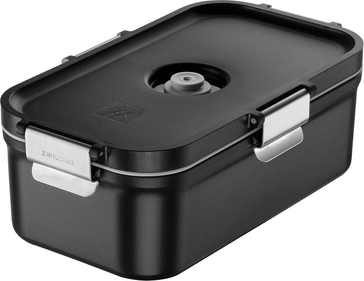 ZWILLING FRESH & SAVE Lunchbox to go inkl. Edelstahl-Besteck, bruchsicher, Vakuumfunktion, Schwarz