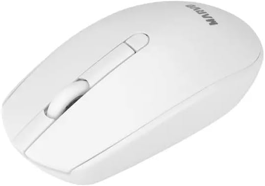 MARVO WS005-WH Kabelloses Tastatur-Maus-Set, Gaming & Büro, Englisches QWERTY-Layout, 1600 DPI Maus,