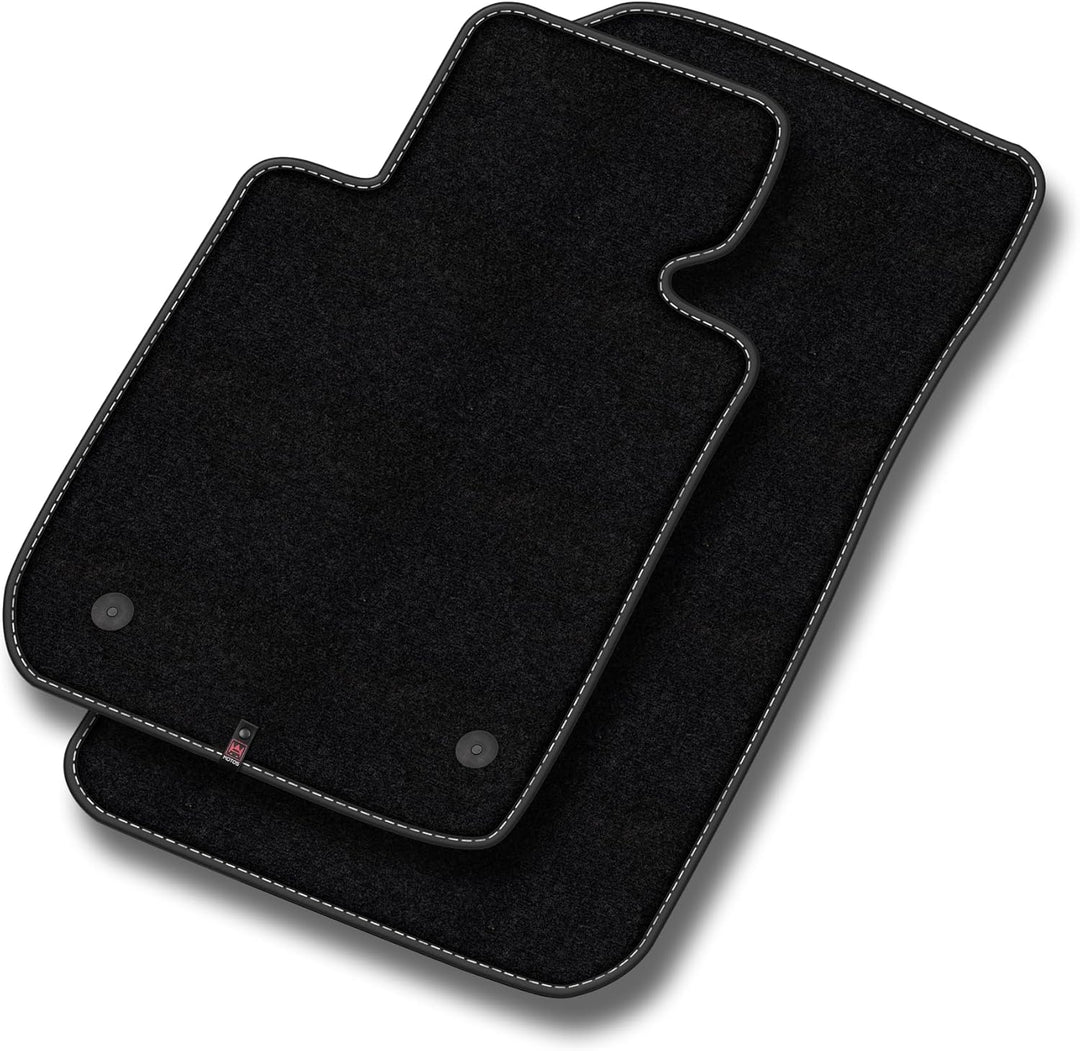 M MOTOS Velours Premium fussmatten Auto kompatibel mit Peugeot Bipper 2007-2017 - Premium, Matt, Wei