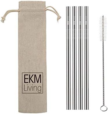 Riedel 5414/67 Gin Tonic Gläser Set 4 Stück + Gratis 4er Set EKM Living Edelstahl Strohhalme (Silber