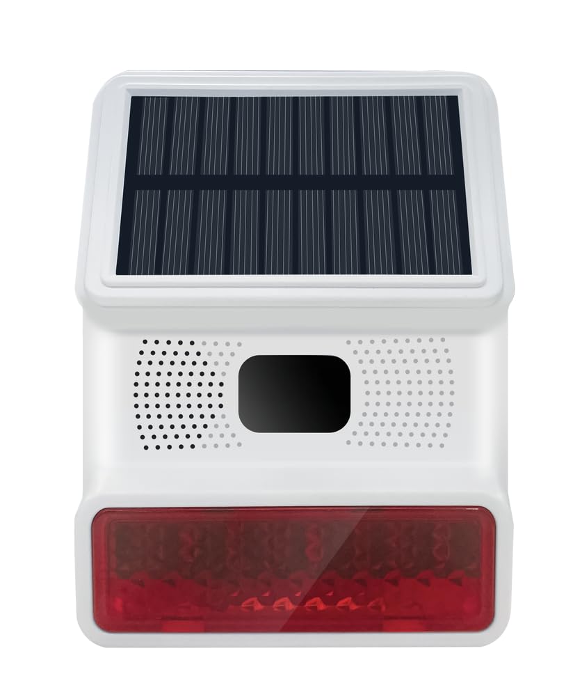 HXA523 Solar Ausensirene – Drahtlos, Kompatibel mit HUXGO Smart Home Sicherheitsystemen mit Solarpan
