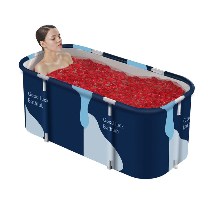 Faltbare Badewanne für Erwachsene 133x64x47cm, Sauna-Dampfbadeeimer, Heisse Dusche und Eisbad, Tragb