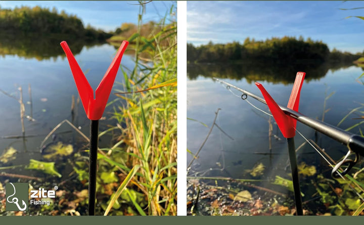 Zite Fishing Rutenhalter Angel 75 cm –V-Rutenhalter mit Schnurlaufkerbe, Rutenauflage Angeln, Rod Po