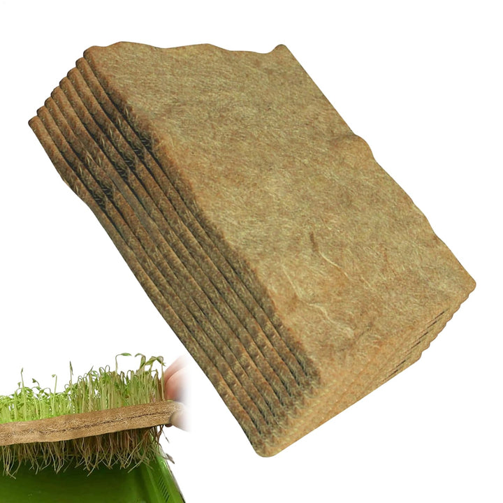 Hydrokultur-Anzuchtmatten,8 Stück Jute-Sämlings-Gemüseanzucht-Tabletts - 25x50 cm erdfreie Keimmatte