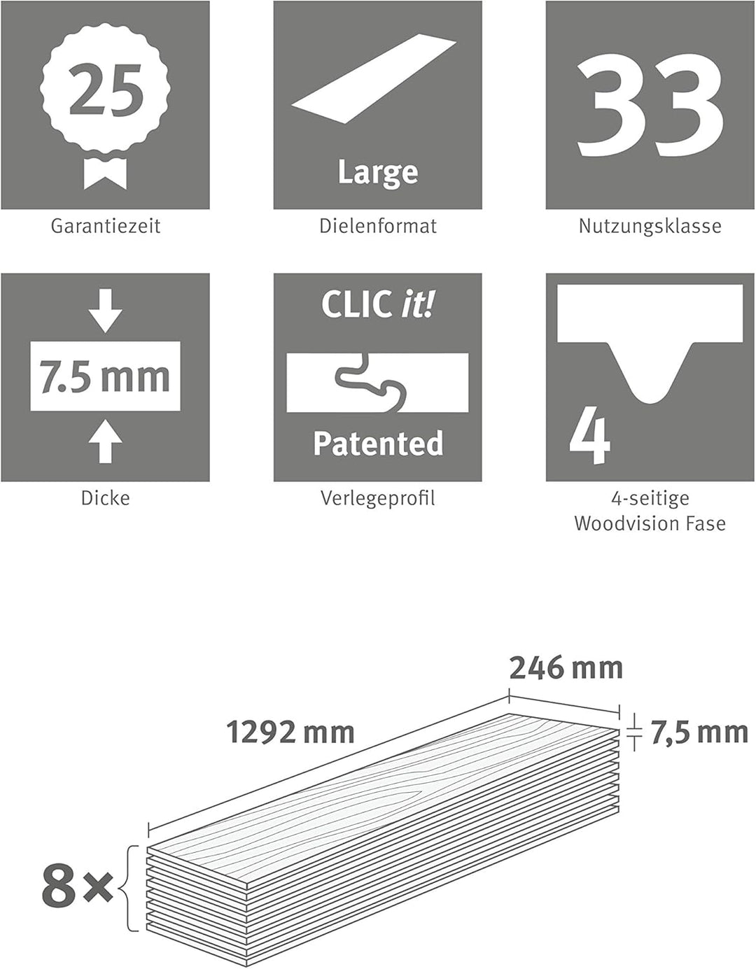 Egger Designboden GreenTec ED7003 Halifax Eiche Creme (7,5mm, 2,542m²) | authentische Holzoptik | Ei