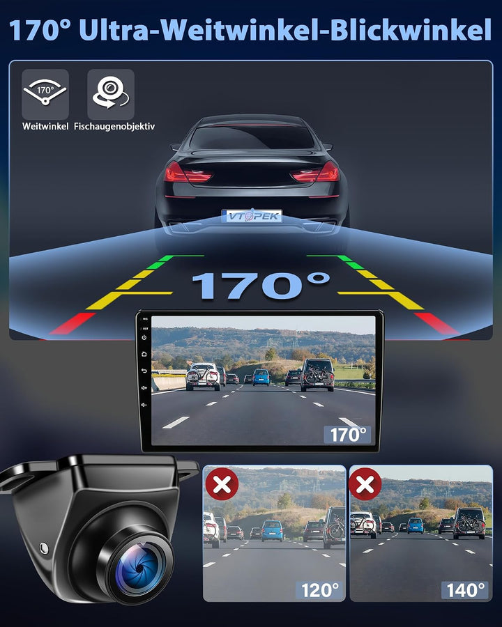AHD 1080P Rückfahrkamera Auto 360°+90° Drehbar Metallgehäuse Universal Ruckfahrkamera mit Nachtsicht