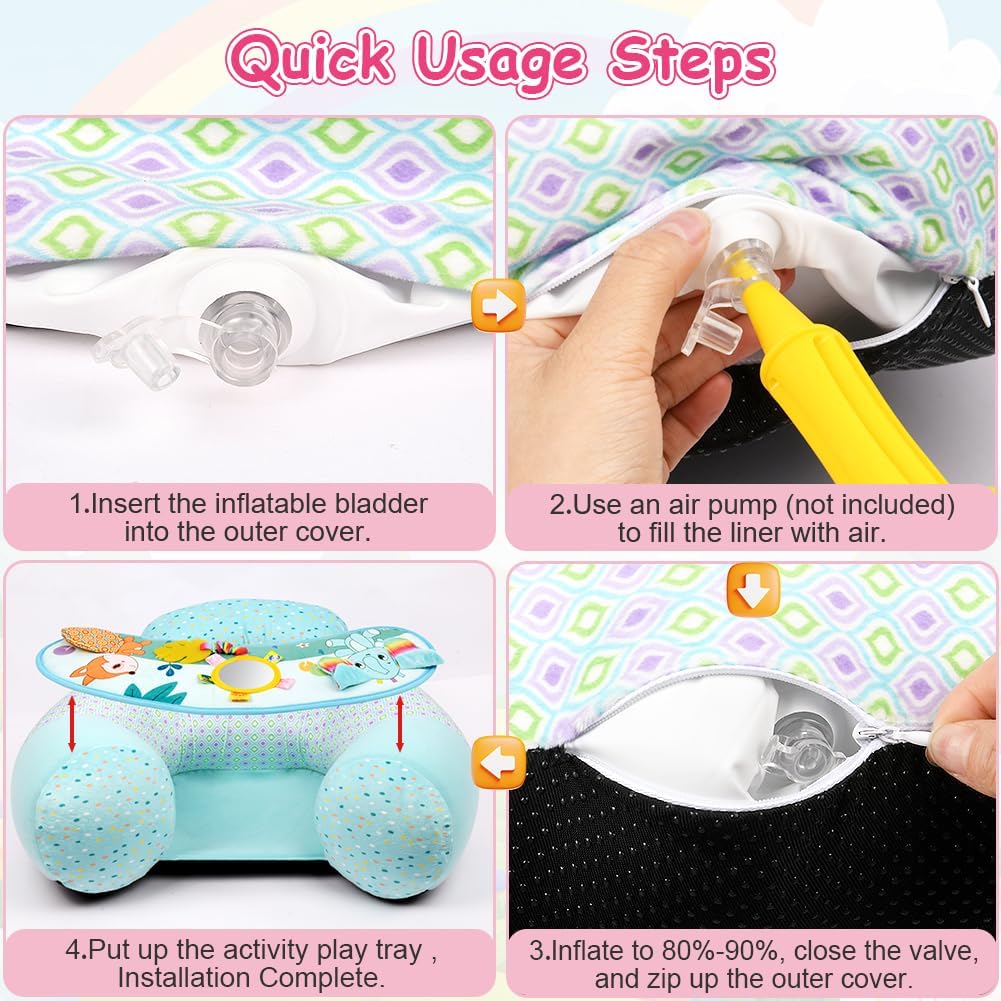 Aufblasbarer Babystuhl, Babyschale für 3-36 Monate, tragbarer Säuglings-Luftpumpensitz, Babysitze zu