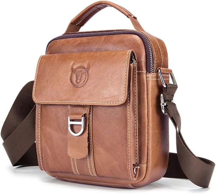 Echtes Leder Klein Umhängetasche Herren Tasche Reisen Mini Schultertasche Handytasche Männer Wasserd