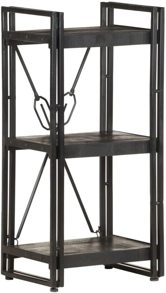 vidaXL Mangoholz Massiv Bücherregal 3 Fächer Industriestil Standregal Büroregal Wandregal Lagerregal