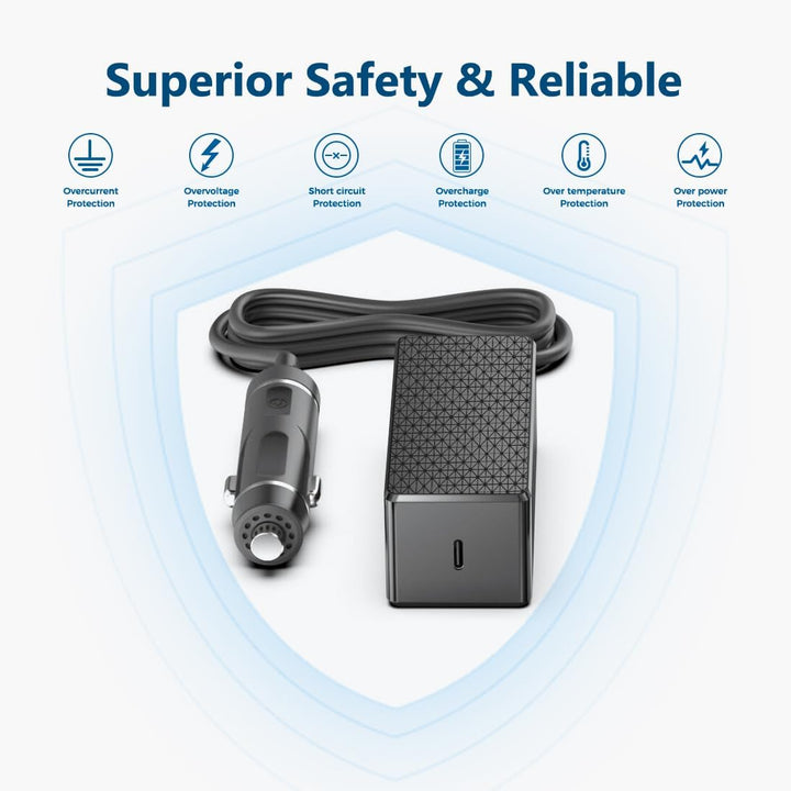 KFD 140W USB C KFZ Ladegerät PD 3.1 Autoladegerät für MacBook Pro/Air Surface Pro Samsung Dell Googl