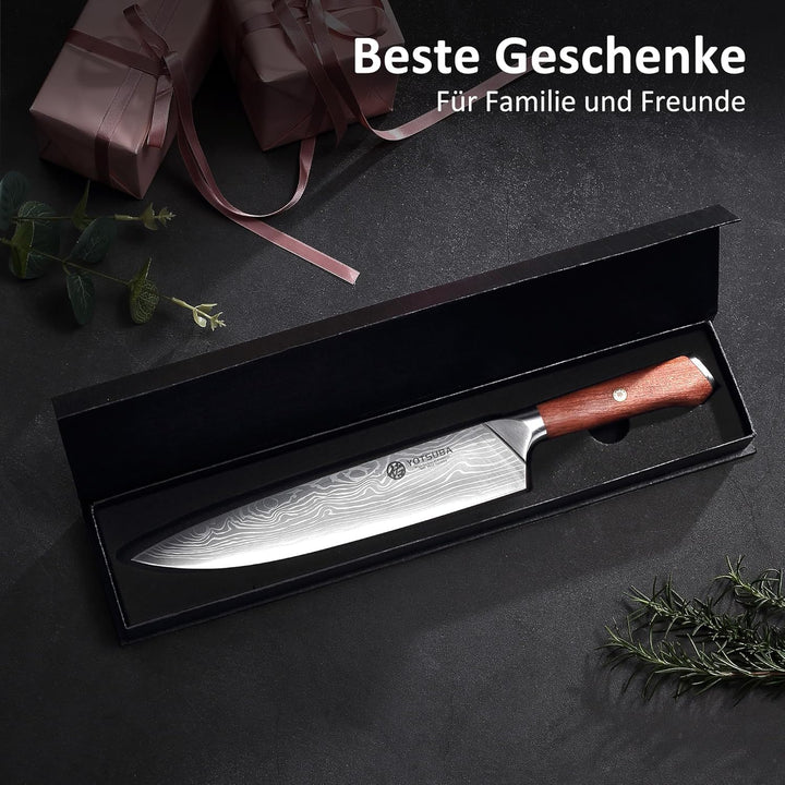 YOTSUBA Kochmesser, Profi Japanisches Küchenmesser Messer 22CM Chefmesser Allzweckmesser aus hochwer