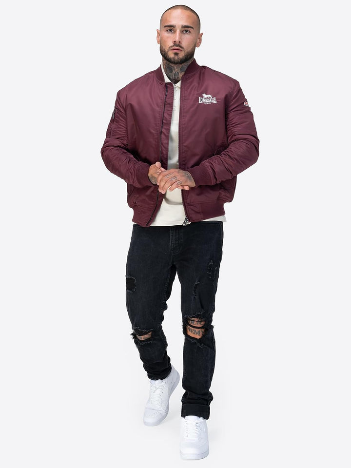 Lonsdale Herren Jacke schmale Passform TERN HILL Oxblood/White S, Oxblood/White S