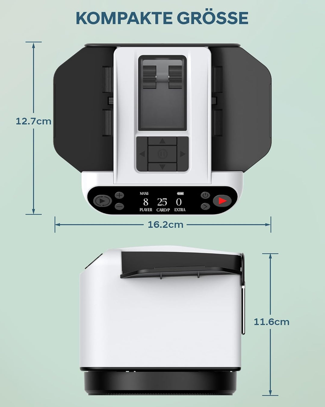 Automatischer Kartenmischer und Austeiler, 360° Drehung für 1–2 Decks, Kartenmischmaschine Kartenmis