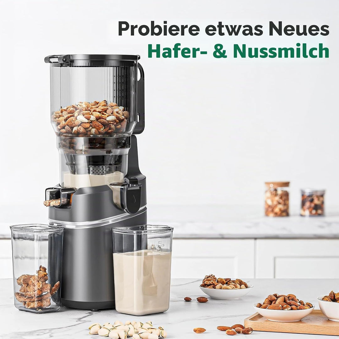 AMZCHEF 250W Automatischer All-In-One Entsafter, 160MM Öffnung und 1,8L Slow Juicer für Gemüse und O
