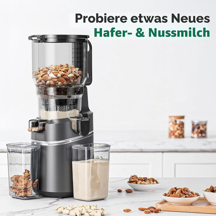AMZCHEF 250W Automatischer All-In-One Entsafter, 160MM Öffnung und 1,8L Slow Juicer für Gemüse und O