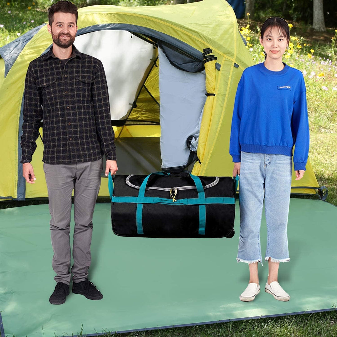 campMax 85L Faltbare Reisetasche mit Rollen, Klappbare Grosse Trolley Sporttasche mit Rollen für Rei