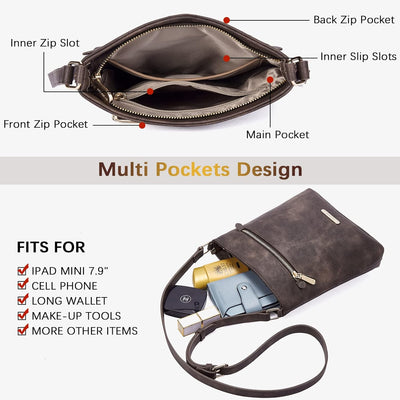 BOSTANTEN Umhängetasche Damen Mittelgross, PU Leder Crossbody Schultertasche, Umhänge Tasche Handtas