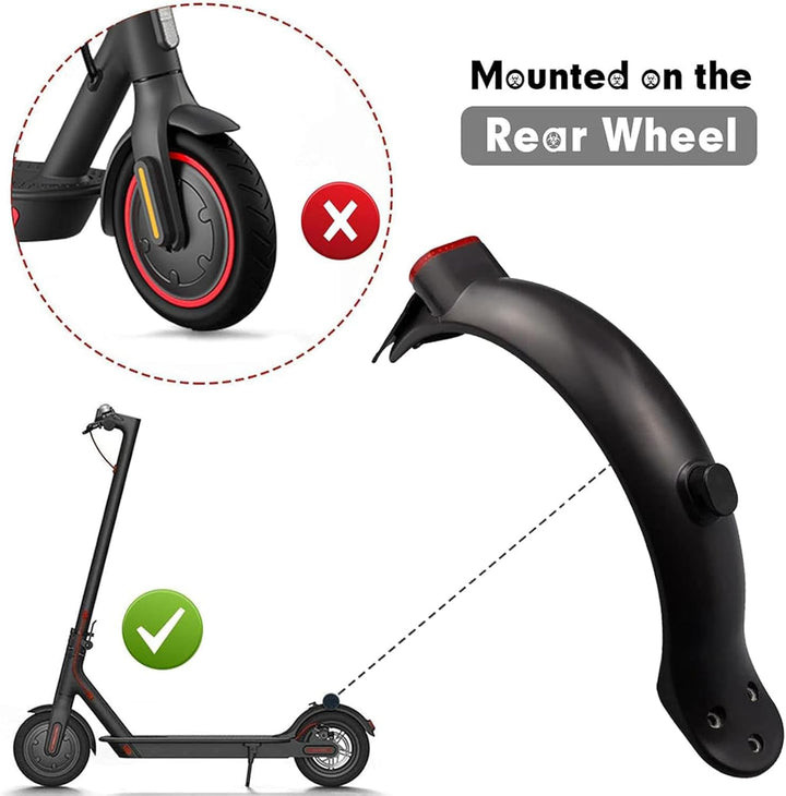 Hinterer Kotflügel Electric Scooter 3 Hinterer Kotflügel Ersatz Sets Kompatibel für Xiaomi E Roller