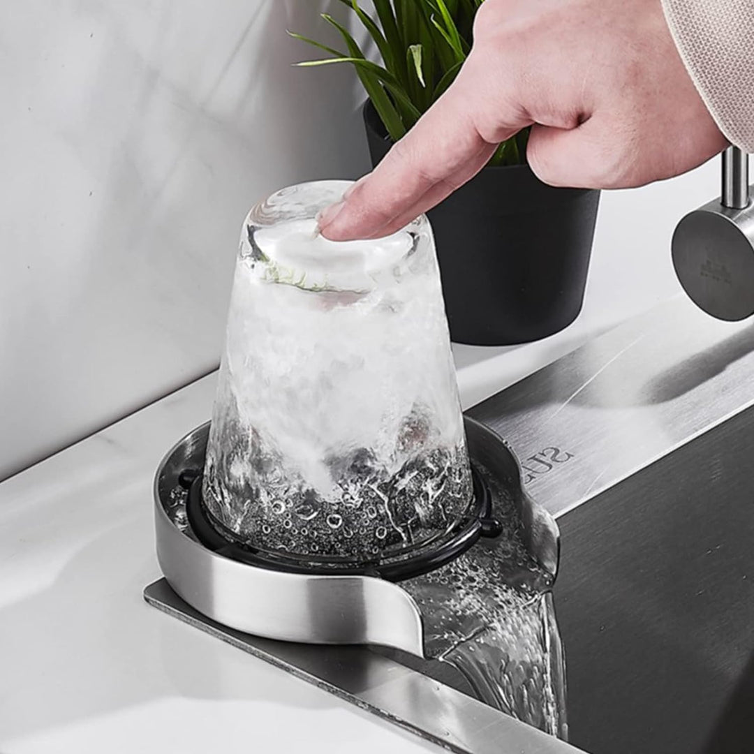 Edelstahl Gläserspüler, Automatische Glasspüler Waschbecken, Metall-Küchenspüle Tassenspüler Zubehör