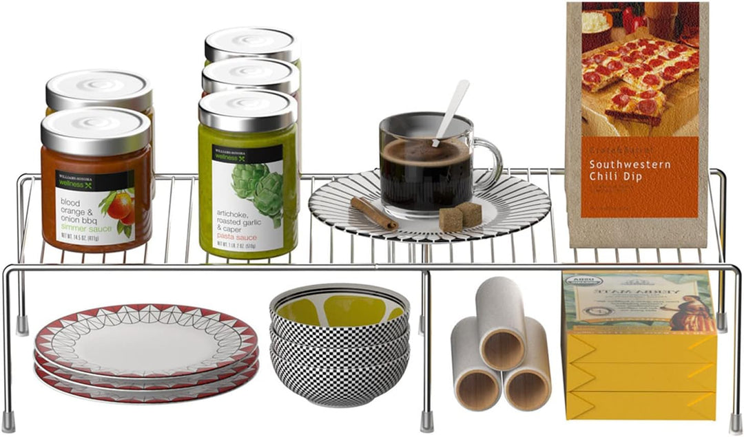Küchenschrank, erweiterbares Regal-Organizer-Set, 6 Stück, verstellbare Metalldraht, Speisekammer-Au