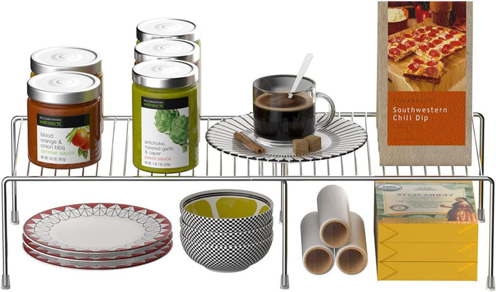 Küchenschrank, erweiterbares Regal-Organizer-Set, 6 Stück, verstellbare Metalldraht, Speisekammer-Au